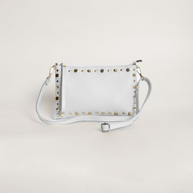 W by whitemood- Pochette con borchie - off white