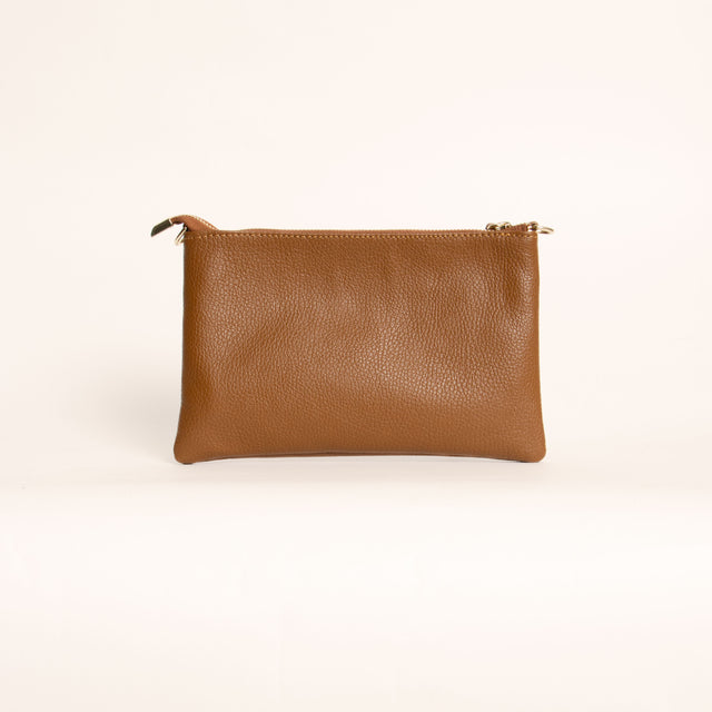 W by whitemood- Pochette con nappine e borchie - cuoio