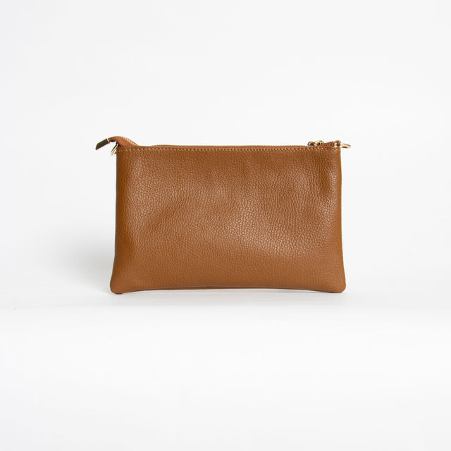 W by whitemood- Pochette con nappine e borchie - cuoio