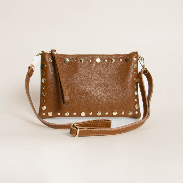 W by whitemood- Pochette e borchie - cuoio