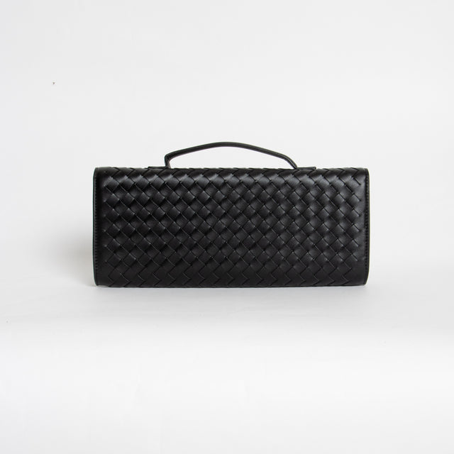 W by white mood-Pochette clutch intrecciata - Nero