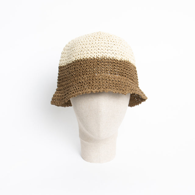 Kontatto-Cappello in rafia - ecru'/moro