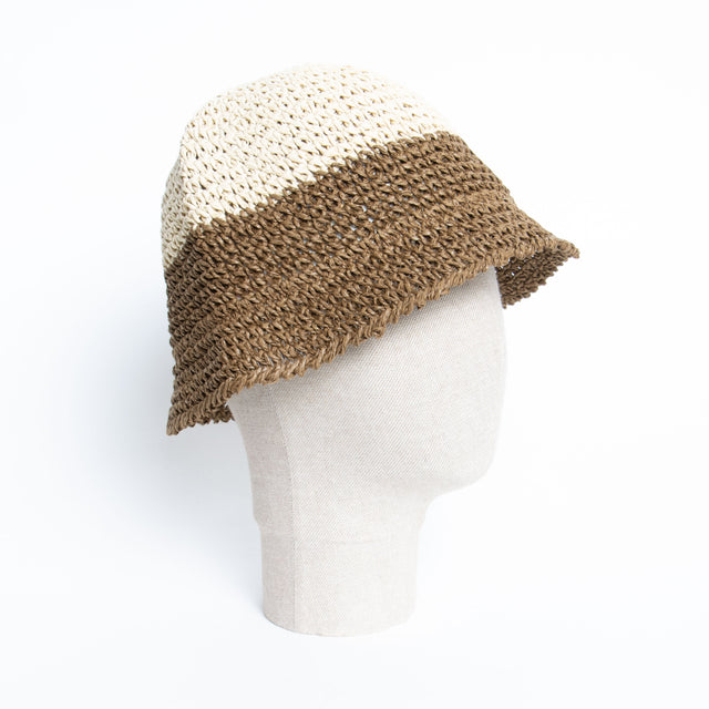 Kontatto-Cappello in rafia - ecru'/moro