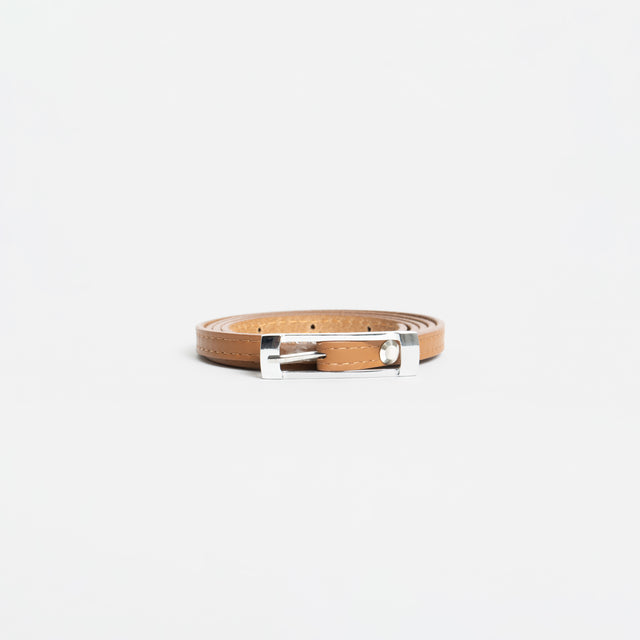 W by Whitemood-Cintura fina genuine leather - cuoio