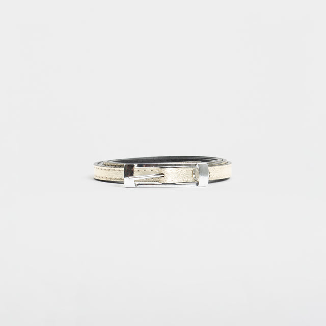 W by Whitemood-Cintura fina genuine leather - laminata gold