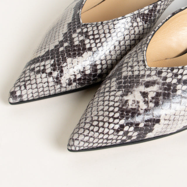Divine Follie-Sabot pitonato accessorio cinturino - panna/nero