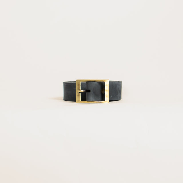 Zeroassoluto-Cintura vera pelle fibbia quadrata - piombo