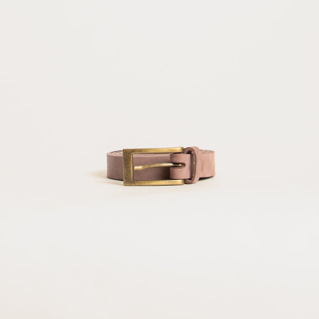 Zeroassoluto-Cintura vera pelle fibbia rettangolare - mauve