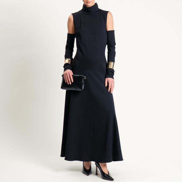 Imperial-Abito punto milano con manicotti - nero