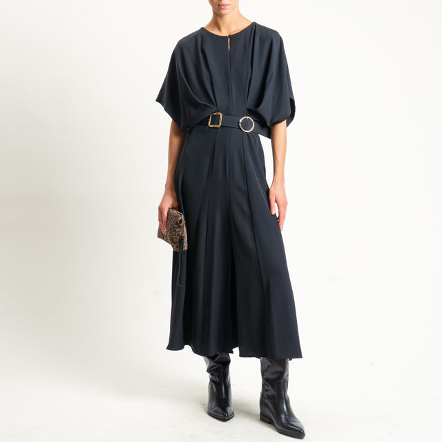 Imperial-Abito spacco davanti con cintura - nero