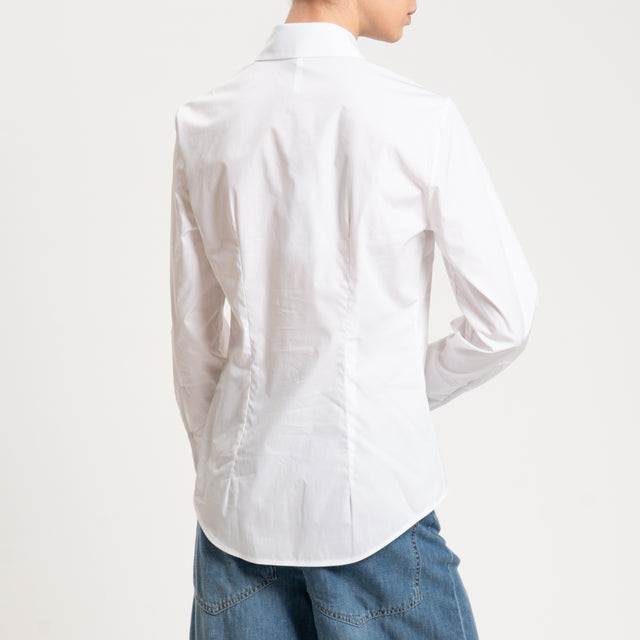 Camisa de algodón con detalle de joya imperial - Blanca