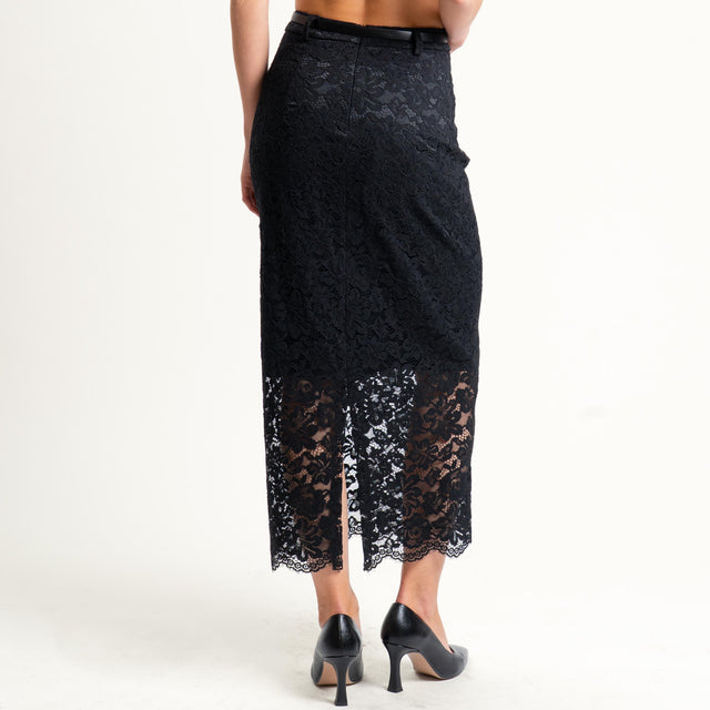 Imperial- Gonna in pizzo con spacco dietro - nero