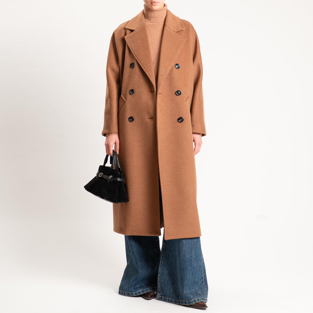 Imperial-Cappotto doppiopetto con cintura - tabacco