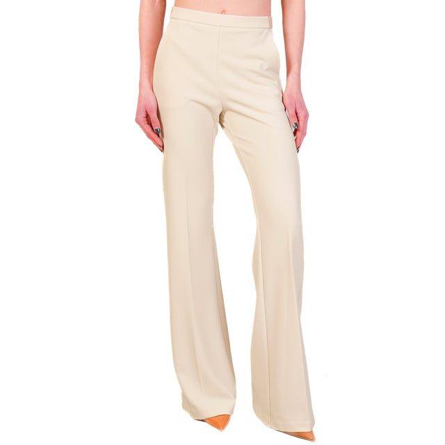Pantalones acampanados de crepé Imperial-Stretch - color mantequilla
