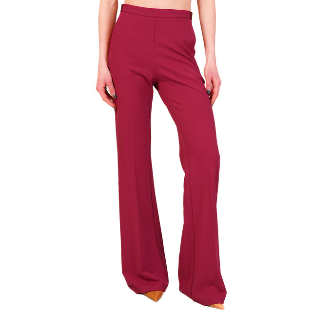 Pantalones acampanados de crepé Imperial-Stretch - magenta