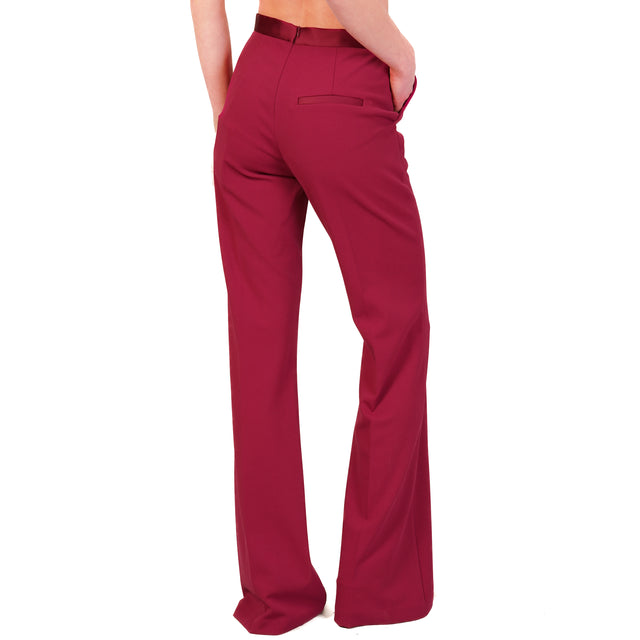 Pantalones acampanados de crepé Imperial-Stretch - magenta