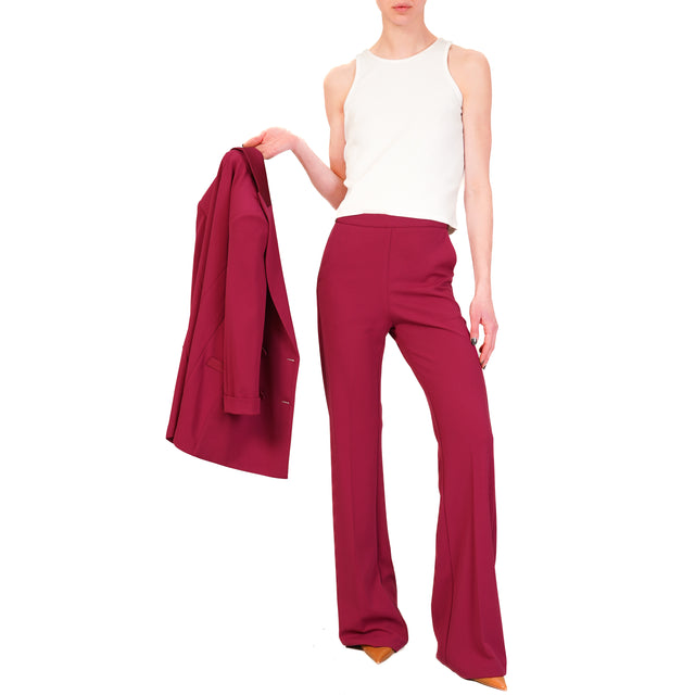 Pantalones acampanados de crepé Imperial-Stretch - magenta