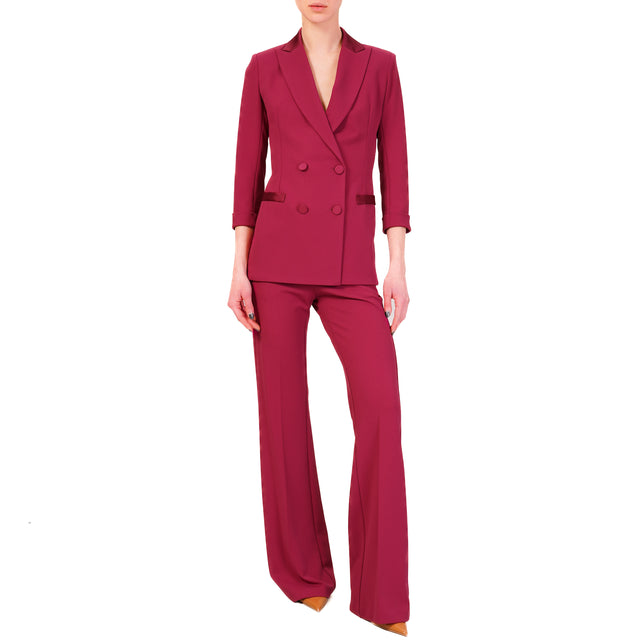 Pantalones acampanados de crepé Imperial-Stretch - magenta