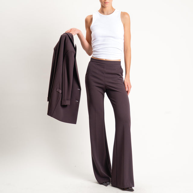 Imperial-Pantalone crêpe elasticizzato - moro