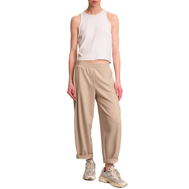 Pantalón de punto Imperial-Milan con cintura elástica - beige