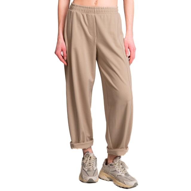 Pantalón de punto Imperial-Milan con cintura elástica - beige