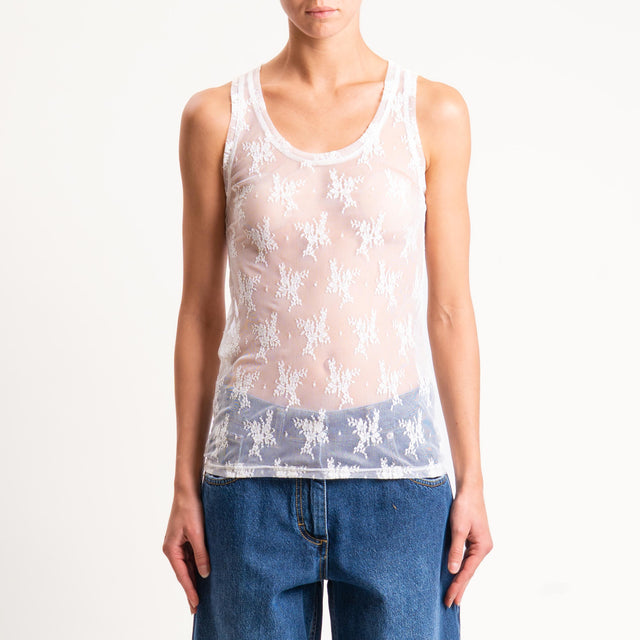 Imperial-Top in pizzo - avorio
