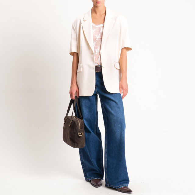 Imperial-Top in pizzo - avorio