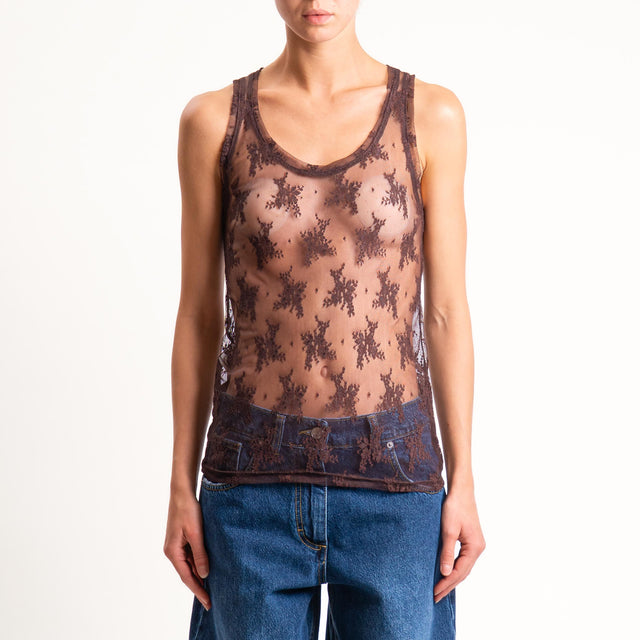 Imperial-Top in pizzo - cioccolato