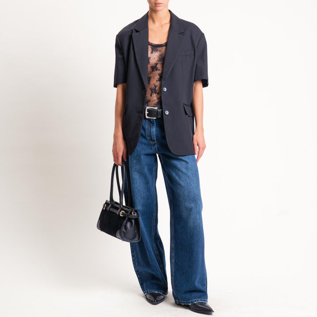 Imperial-Top in pizzo - nero
