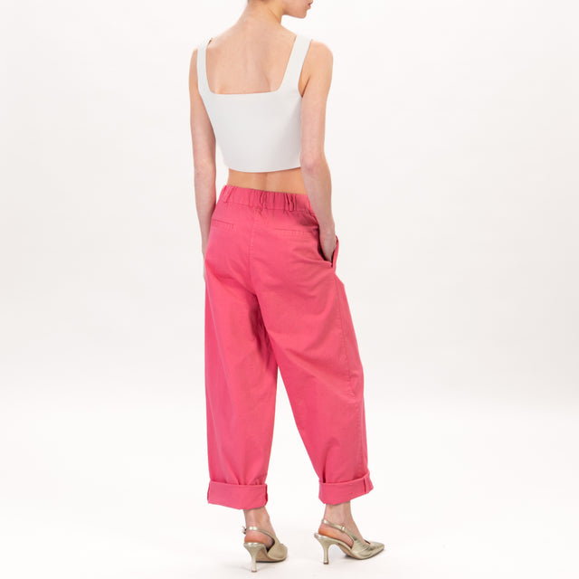 Souvenir-Pantalone elastico dietro con pince - rose