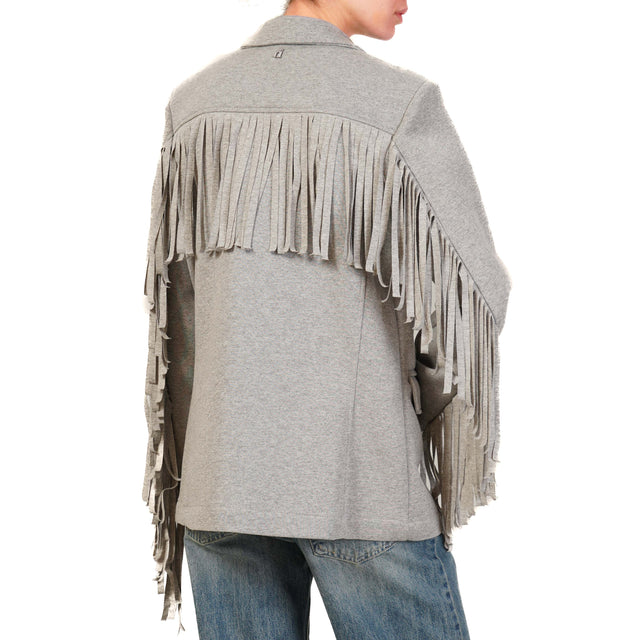 Chaqueta tipo sudadera con flecos Dixie - Gris