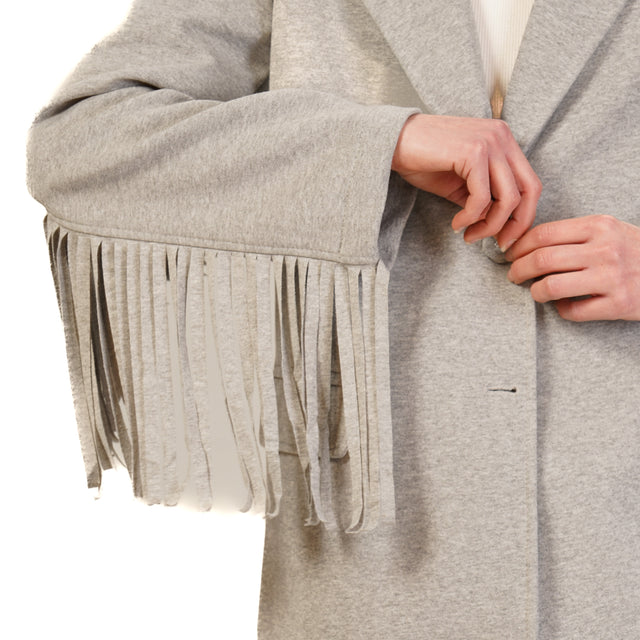Chaqueta tipo sudadera con flecos Dixie - Gris