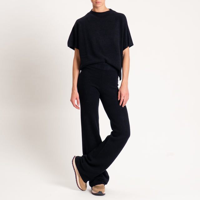 Kontatto-Pantalone in maglia elastico in vita - nero