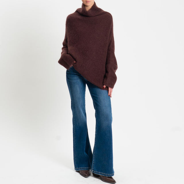 Kontatto-Maglia mohair coste inglese - mogano