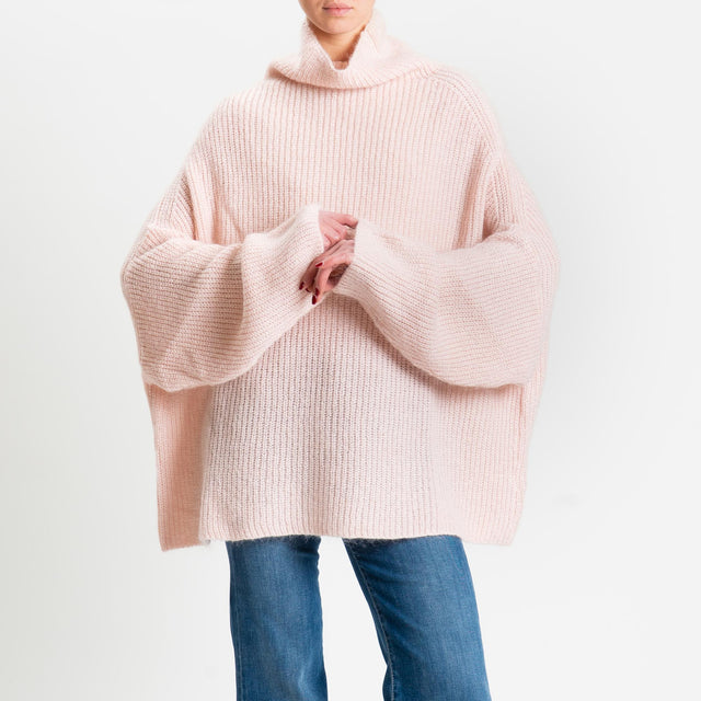 Kontatto-Maglia mohair coste inglese - rosa