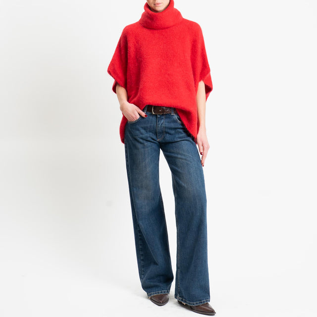 Kontatto-Maglia over manica scesa misto alpaca - rosso