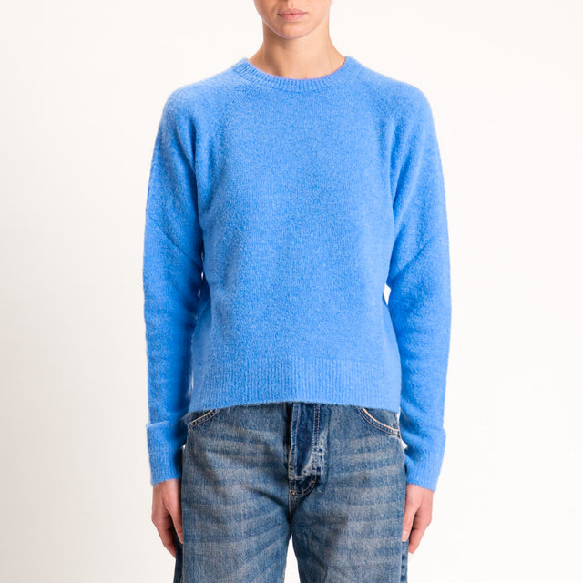Kontatto-Maglia girocollo misto alpaca - denim