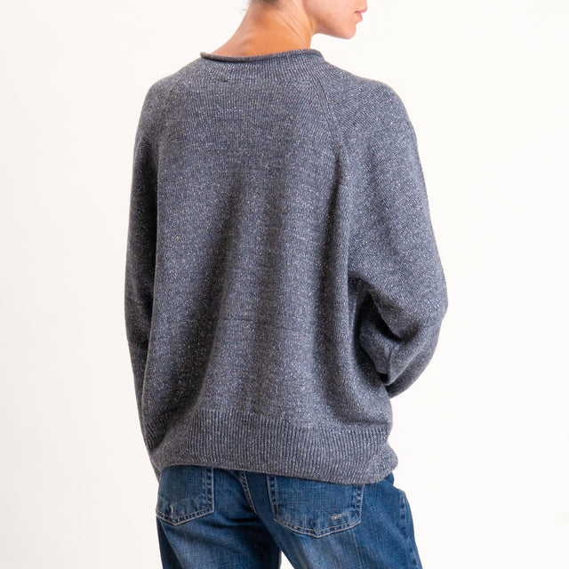 Kontatto-Maglia filo lurex misto alpaca - grigio medio/argento