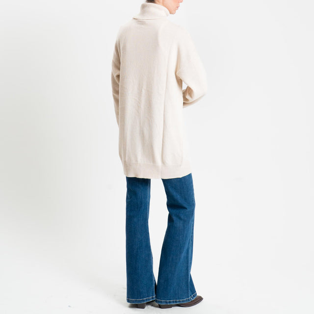 Kontatto-Maximaglia misto cashmere collo alto - avorio