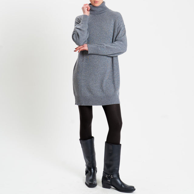 Kontatto-Maximaglia misto cashmere collo alto - grigio medio