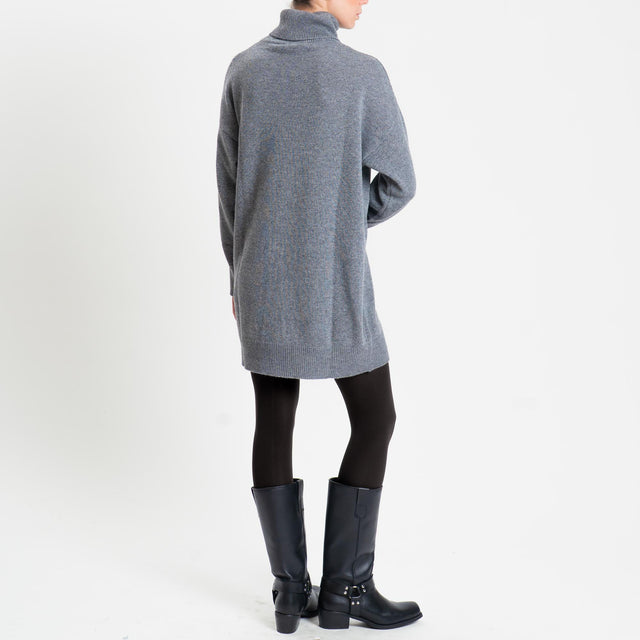 Kontatto-Maximaglia misto cashmere collo alto - grigio medio