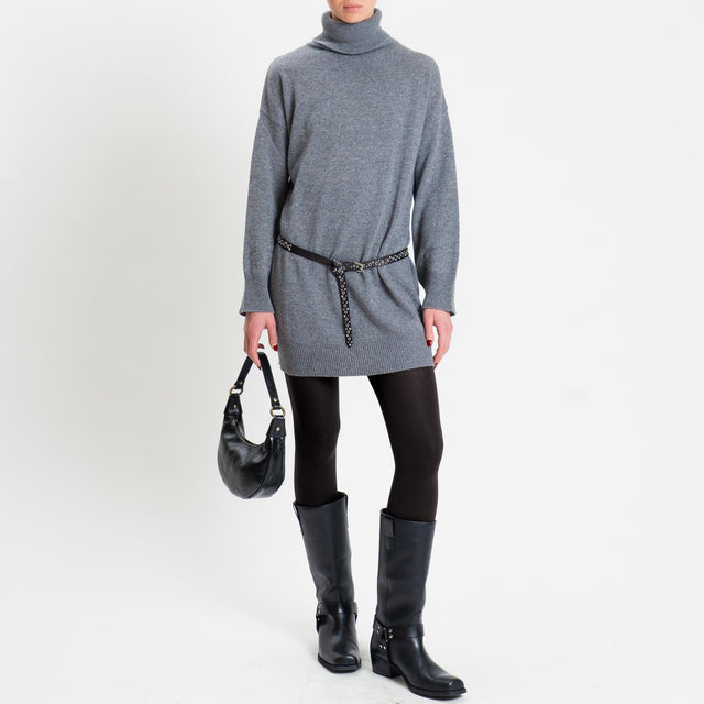 Kontatto-Maximaglia misto cashmere collo alto - grigio medio