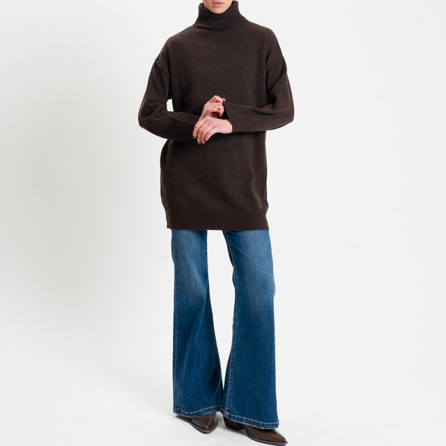 Kontatto-Maximaglia misto cashmere collo alto - moro