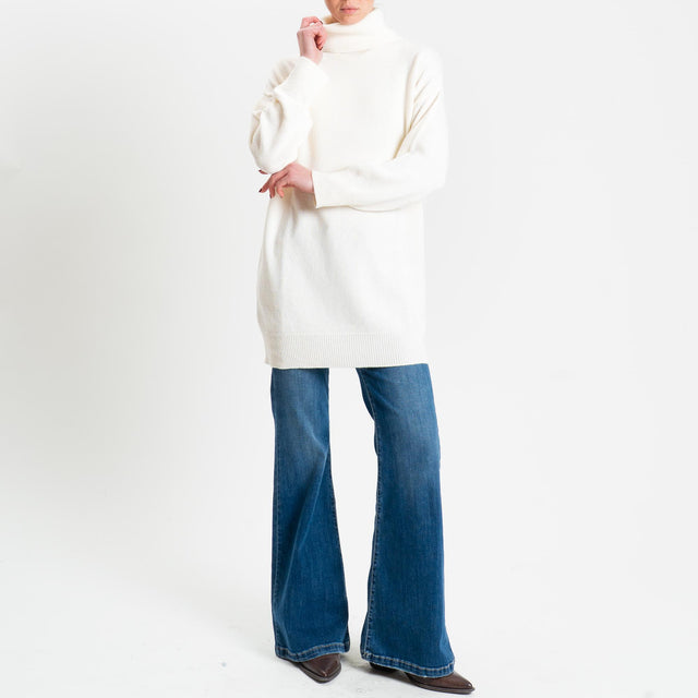 Kontatto-Maximaglia misto cashmere collo alto - panna