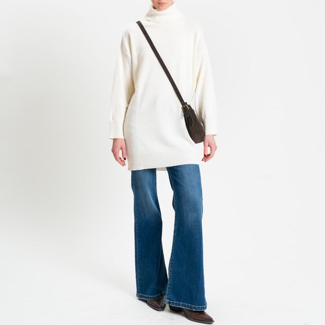 Kontatto-Maximaglia misto cashmere collo alto - panna