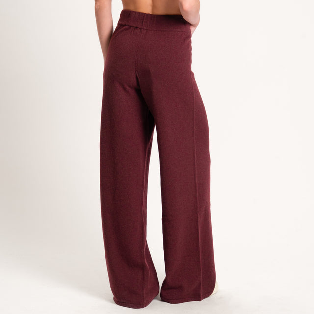 Kontatto-Pantalone in maglia misto cashmere - Bordeaux