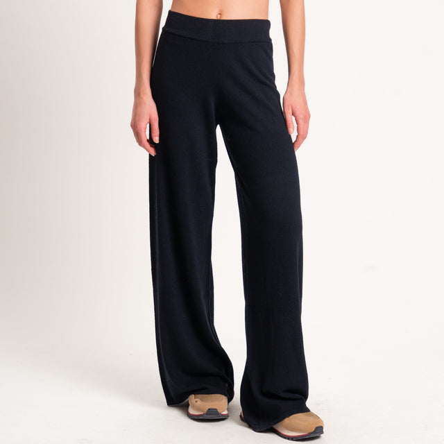 Kontatto-Pantalone in maglia misto cashmere - nero