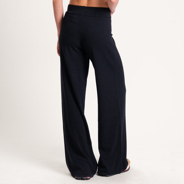 Kontatto-Pantalone in maglia misto cashmere - nero