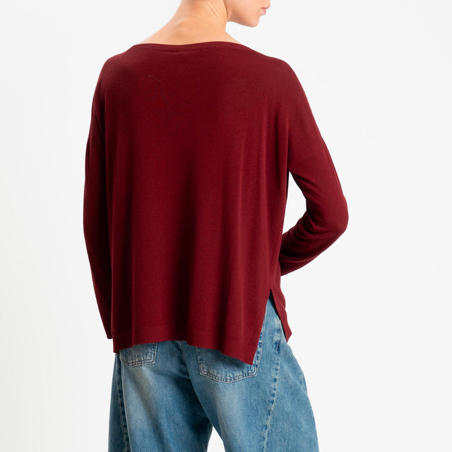 Kontatto- Maglia scatola spacchi laterali - vino