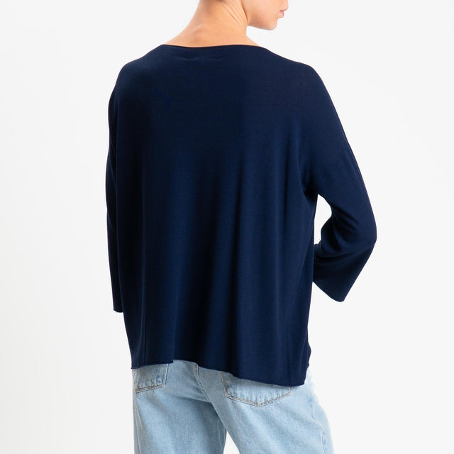 Kontatto- Maglia scatola manica 3/4 - Blu